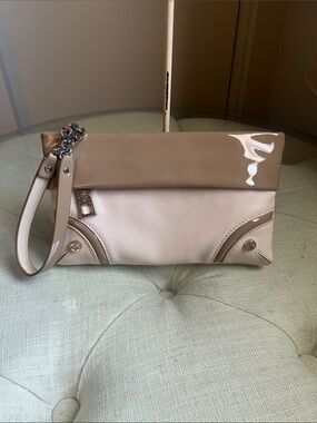 Simply Vera Vera Wang Elegant Beige Fold-Over Wristlet Clutch
